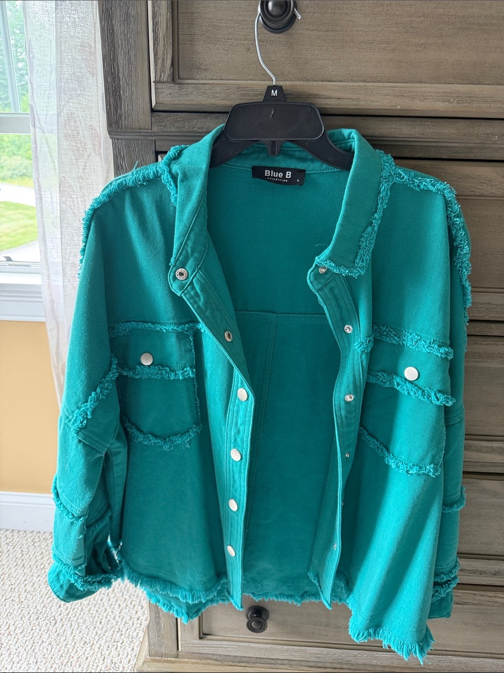 Embellished Teal Jean Jacket